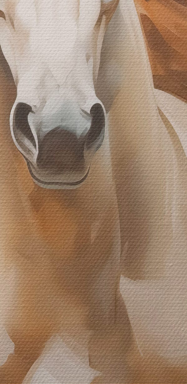 Painting of a horse with a long mane Painting of a horse with a long mane