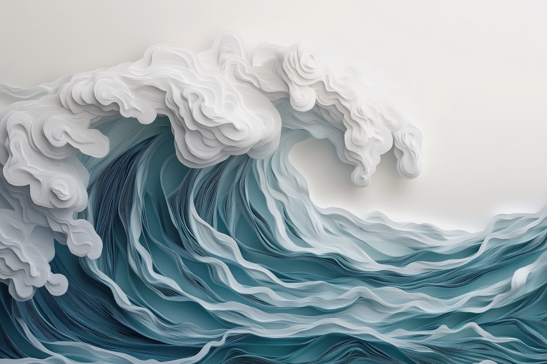 Paper cut out of a wave Paper cut out of a wave