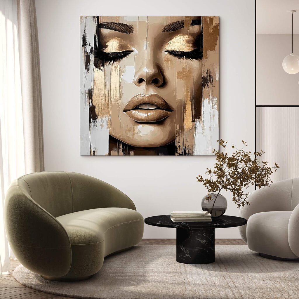 Painting of a woman's face