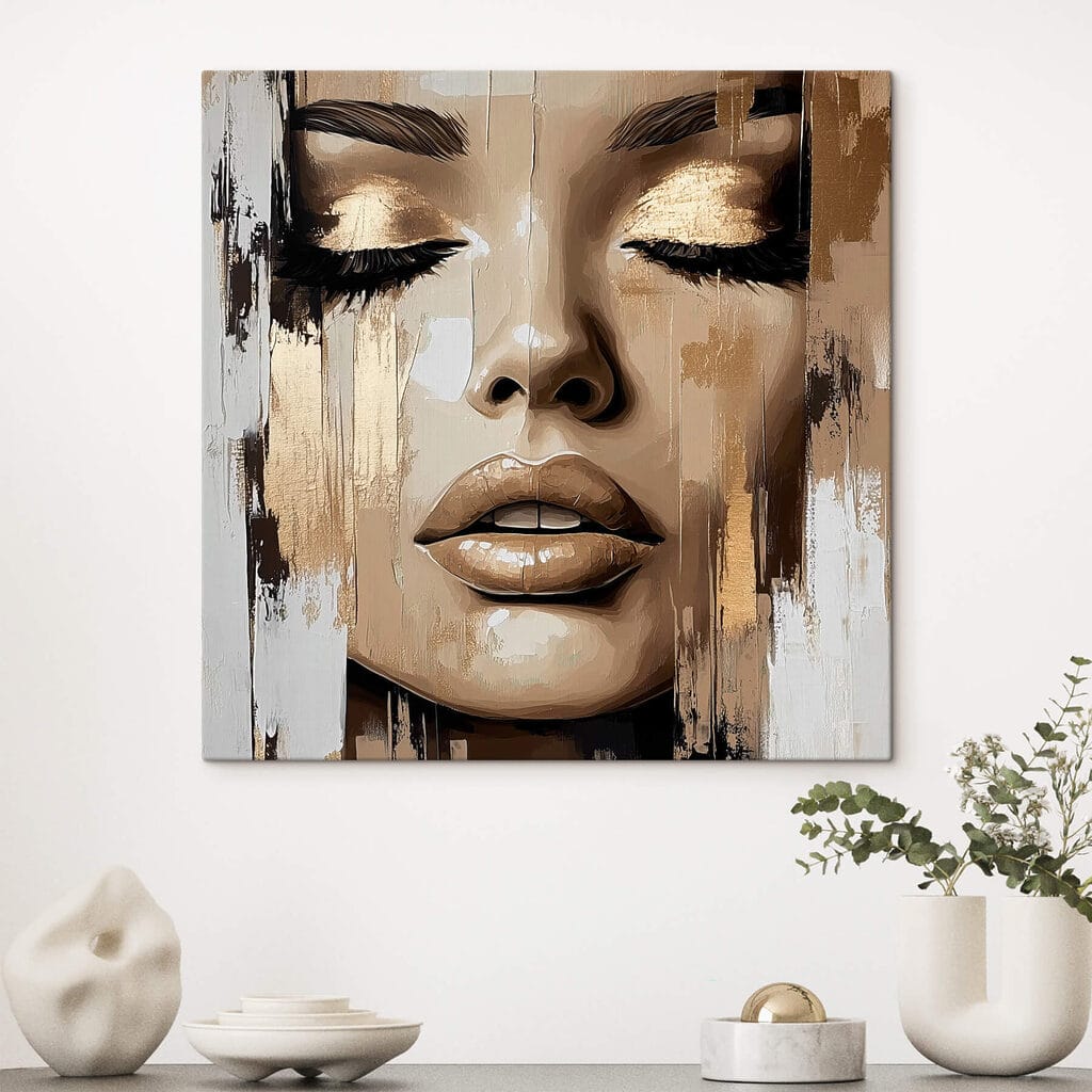 Painting of a woman's face Painting of a woman's face