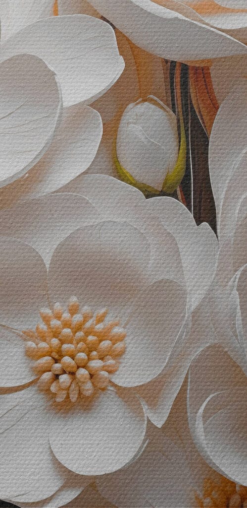 White flowers and leaves White flowers and leaves