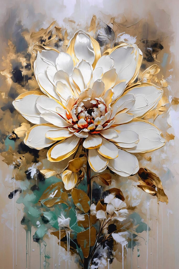 Painting of a white flower