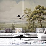 Fotótapéta Tájkép fákkal és dombokkal