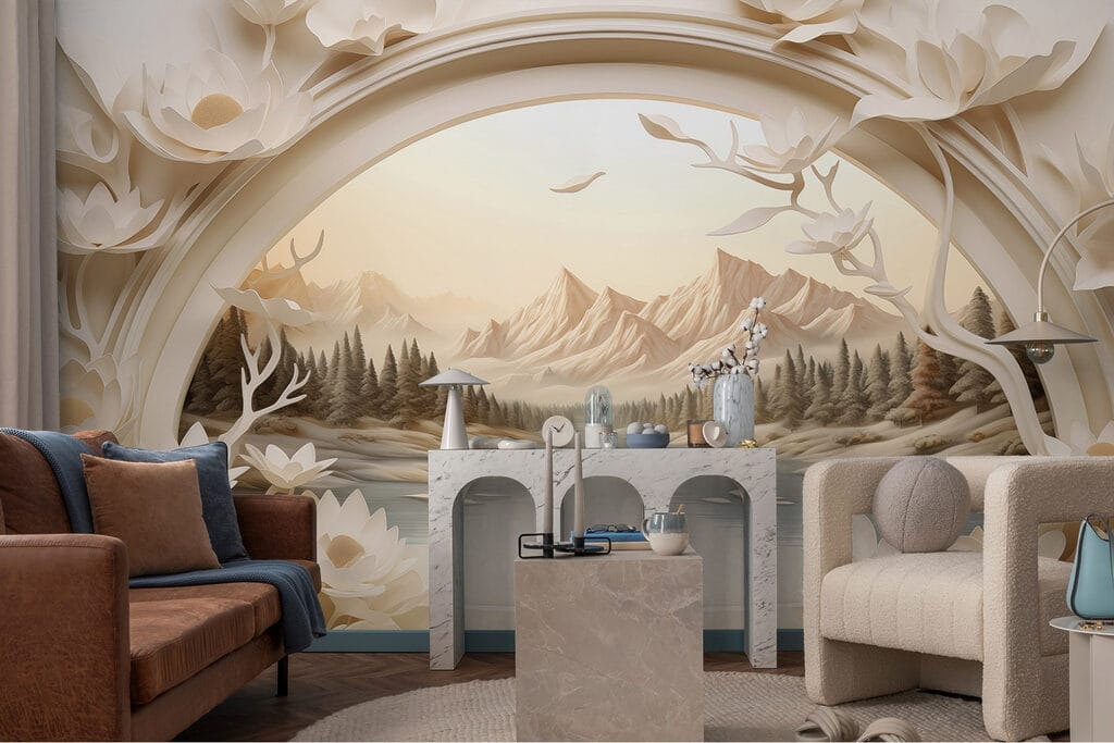 Wallpaper with a river and trees Wallpaper with a river and trees