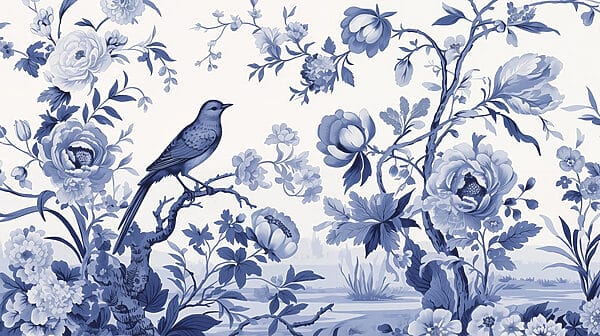 Bird on a tree branch with flowers Bird on a tree branch with flowers