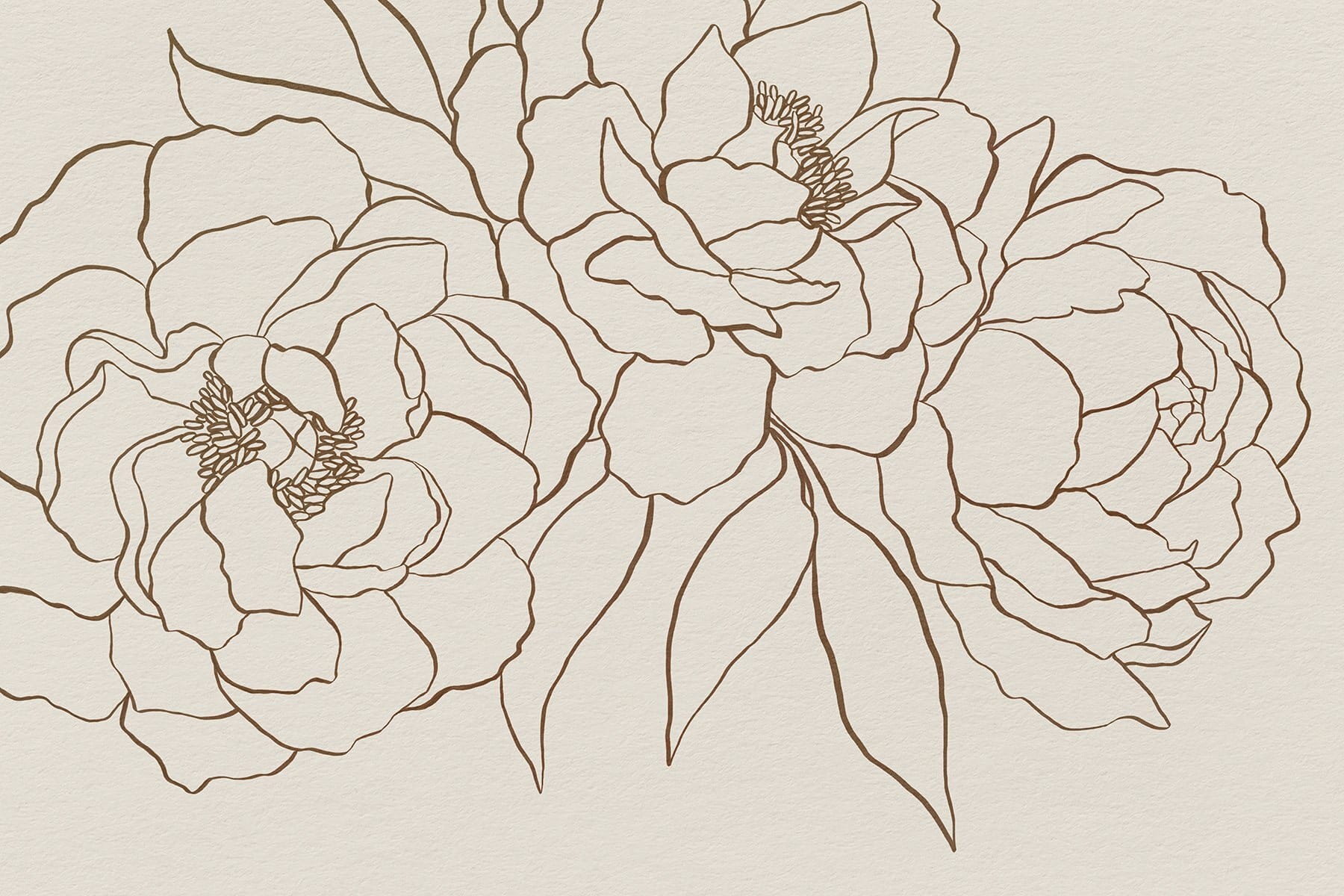 Drawing of flowers on a white surface