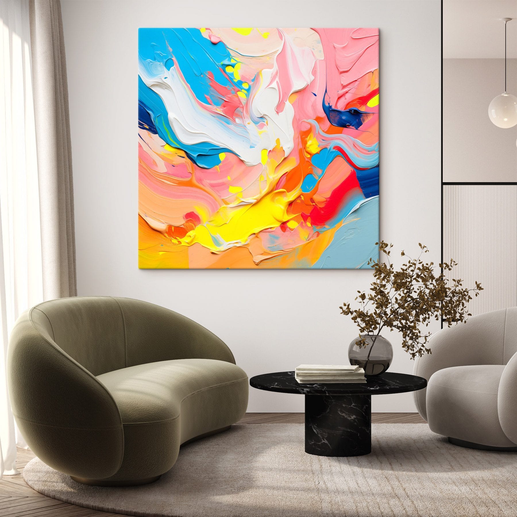 Dynamic swirls of vibrant colors