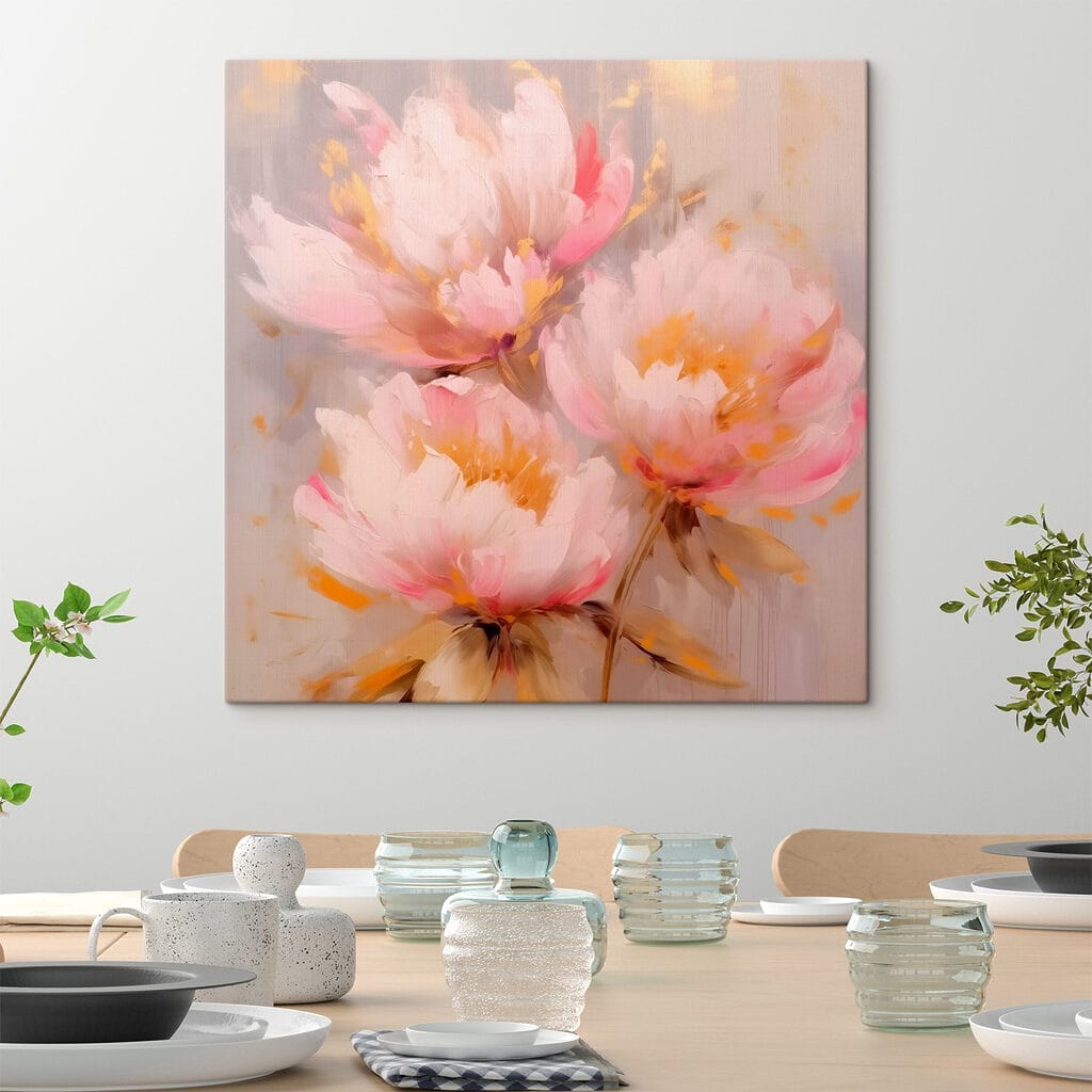 Painting of pink flowers