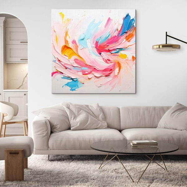 Vászonképek Vászonképek Színes festék örvények fehér felületen (Cikkszám: s42823)