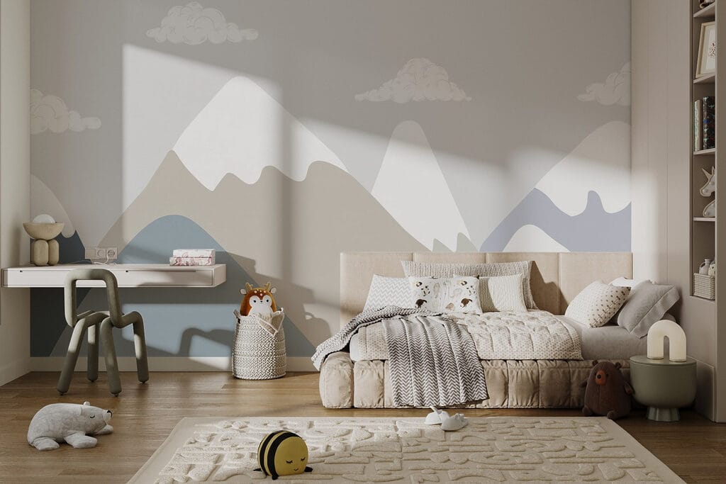 Mountain range with clouds