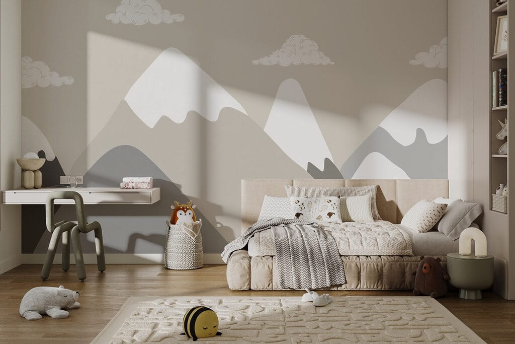 Mountain range with clouds