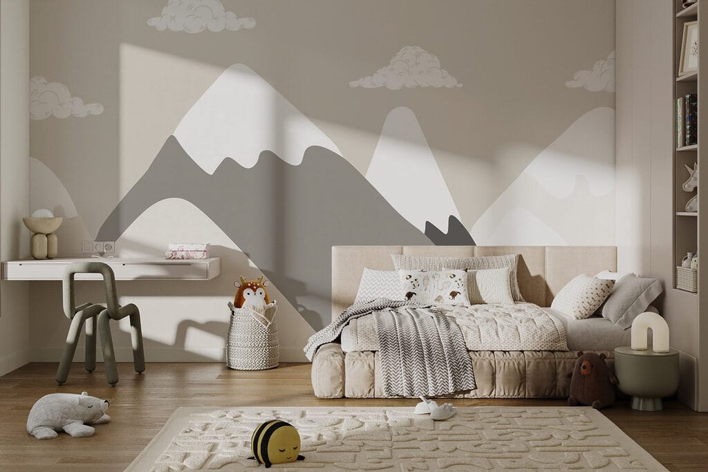 Mountain range with clouds