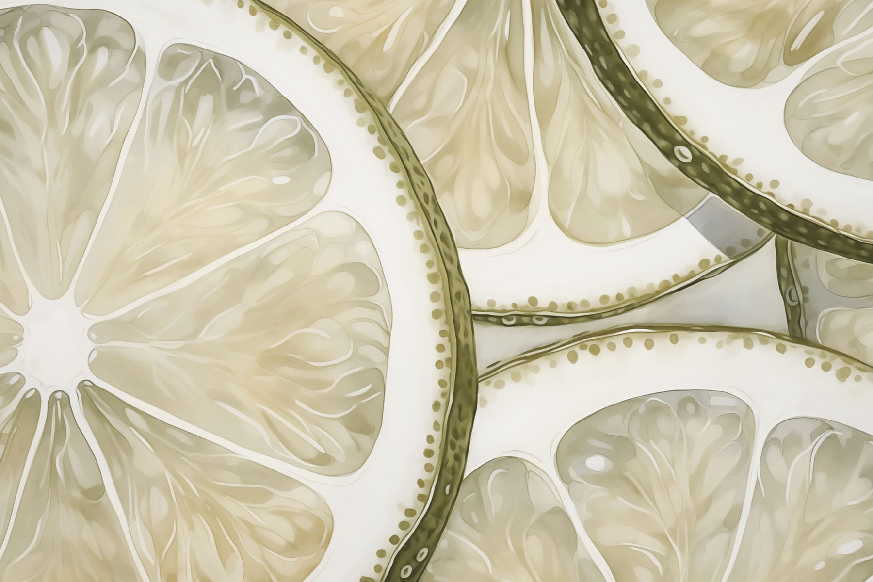 Fresh lemon slices stacked together