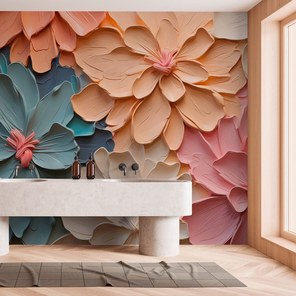 Group of flowers made of paper