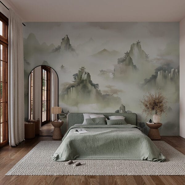 Tájkép hegyekkel és fákkal Fotótapéta Tájkép hegyekkel és fákkal