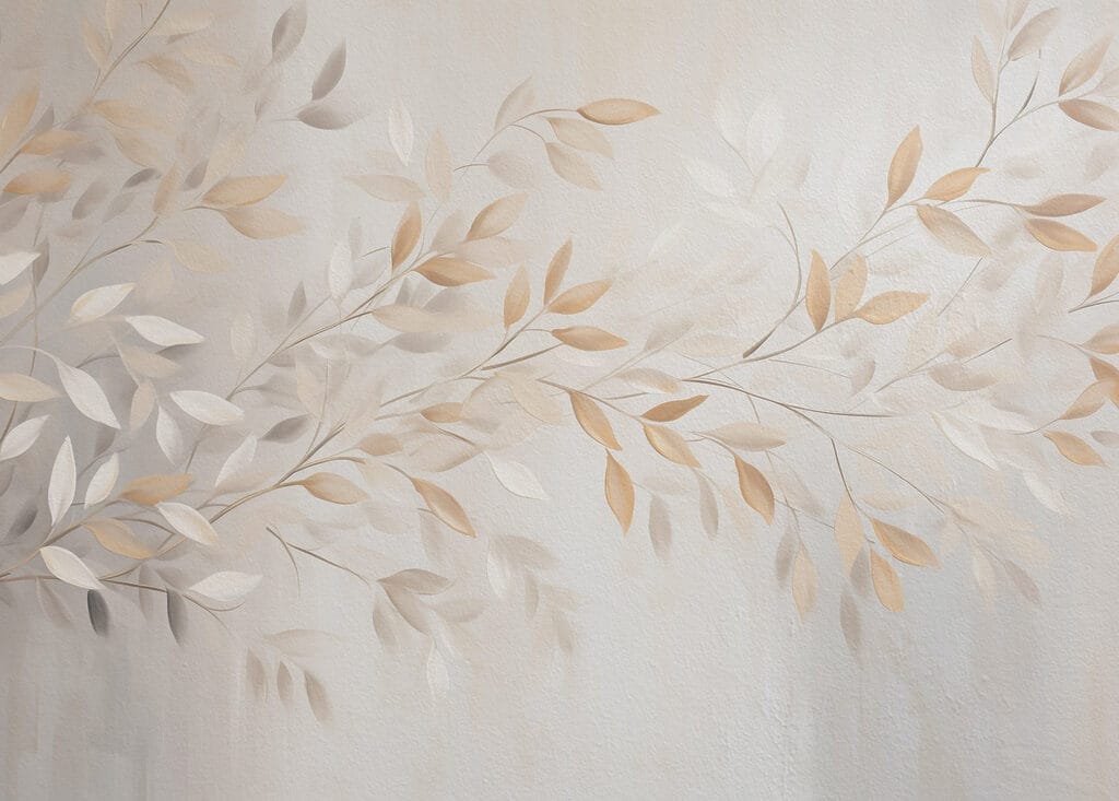 Delicate leaves in soft hues