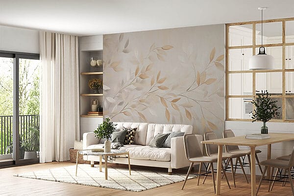 Fotótapéta Fotótapéta Finom levelek lágy árnyalatokban (Cikkszám: w08730)