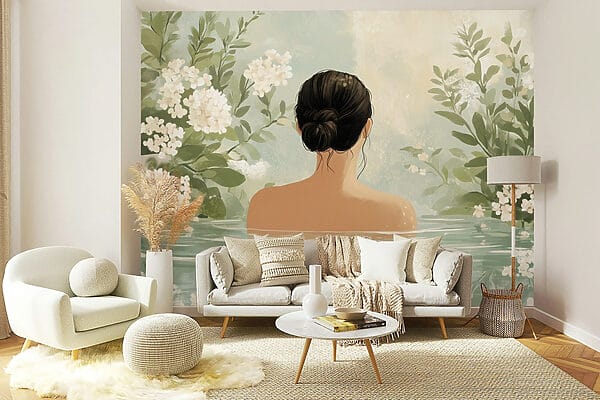 Fotótapéta Fotótapéta Nő a vízben virágokkal (Cikkszám: w03014)