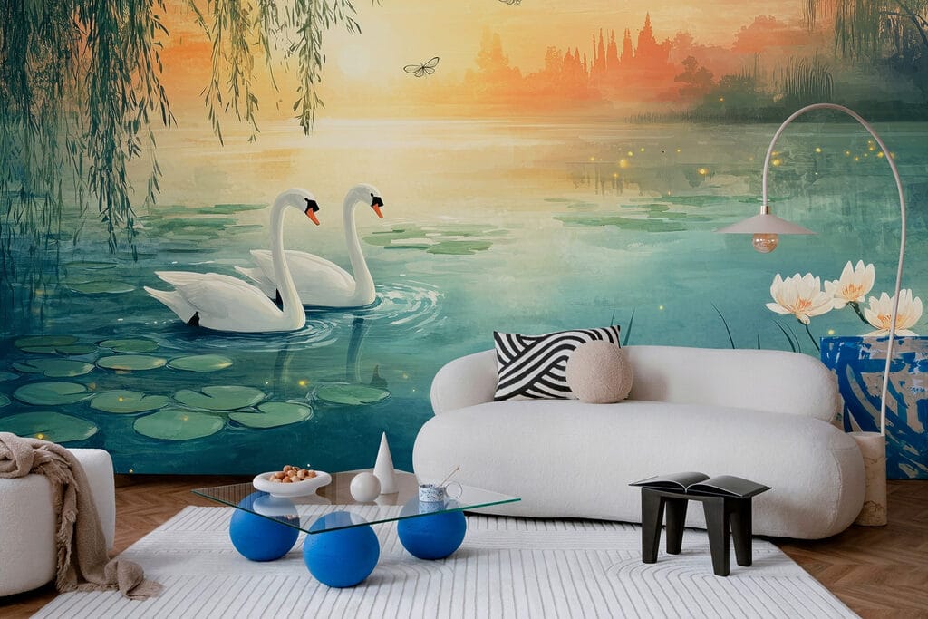 Two swans in a lake Two swans in a lake