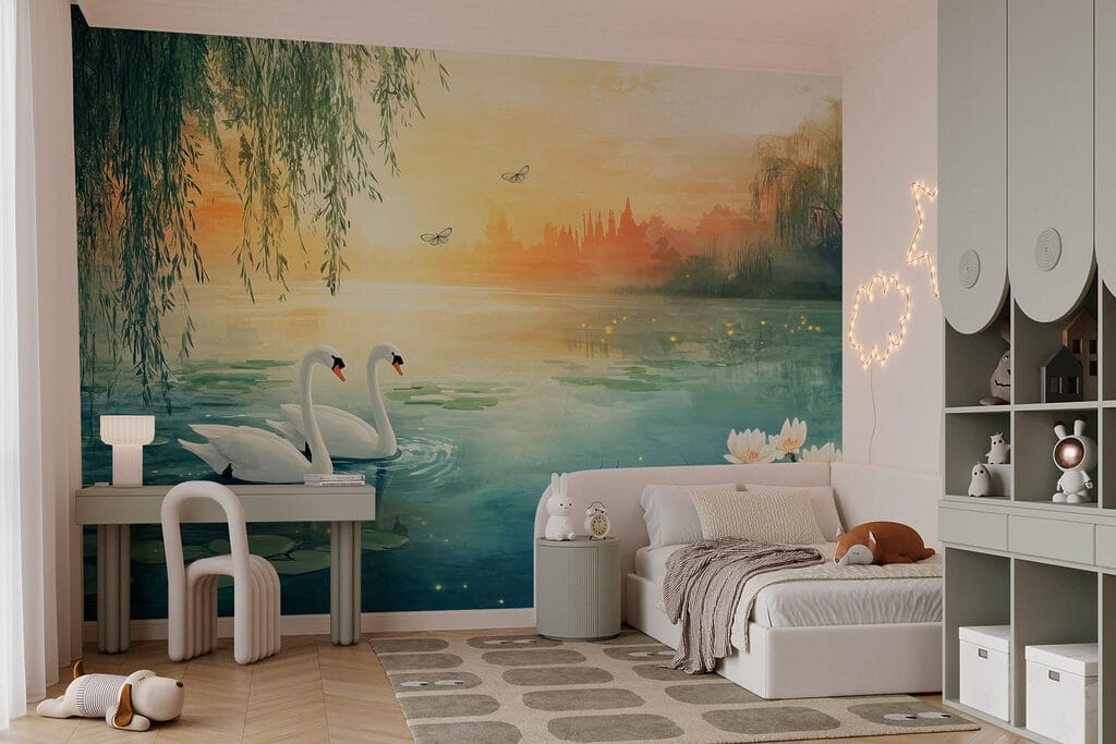 Two swans in a lake Two swans in a lake