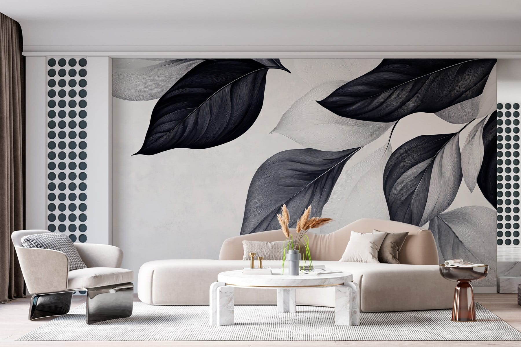 Elegant leaves in monochrome tones