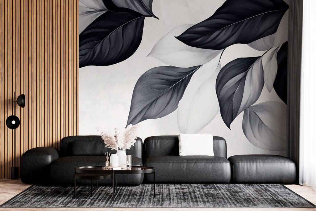 Elegant leaves in monochrome tones