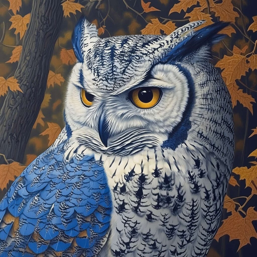 An owl with yellow eyes An owl with yellow eyes