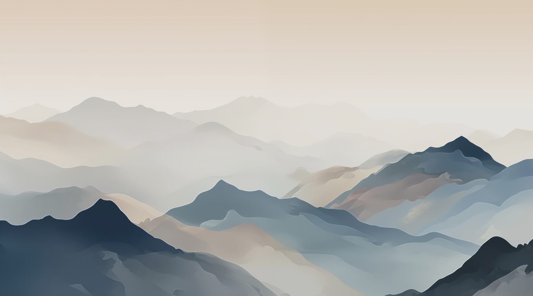 Mountain range with fog
