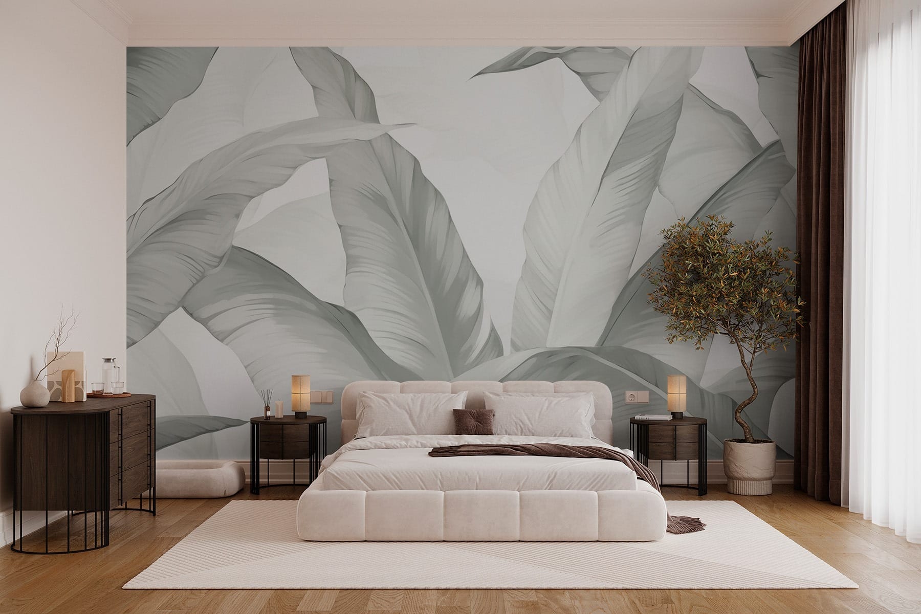 Soft, flowing leaves in gentle hues Soft, flowing leaves in gentle hues