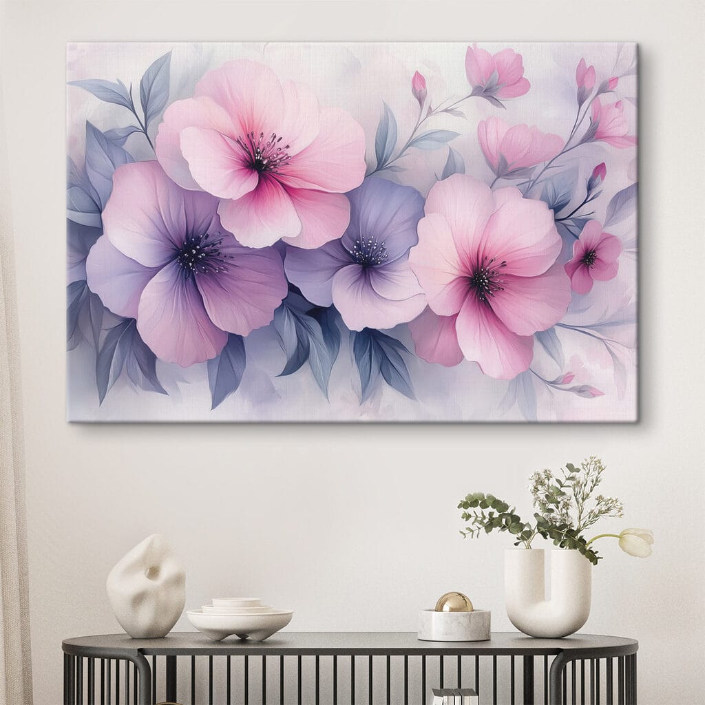 Group of pink and purple flowers