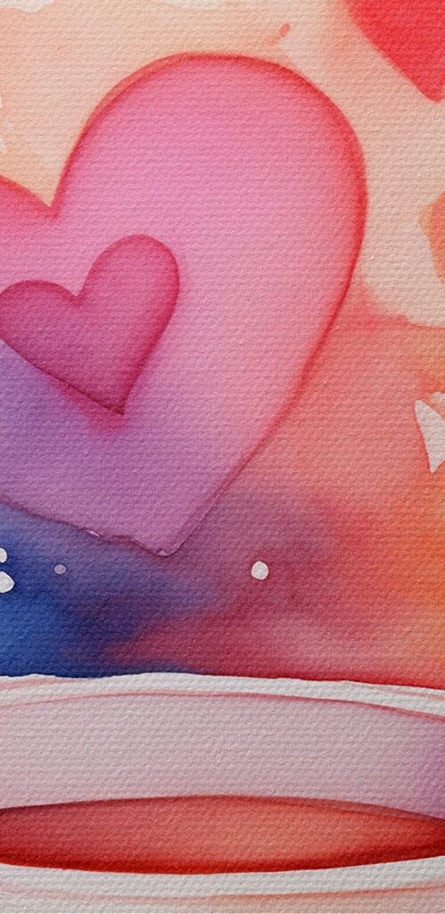 Cup of tea with hearts