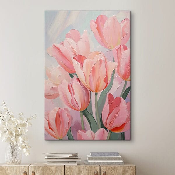 Vászonképek Lágy rózsaszín tulipánok virágzásban (Cikkszám: s42841) Vászonképek Vászonképek Lágy rózsaszín tulipánok virágzásban (Cikkszám: s42841)