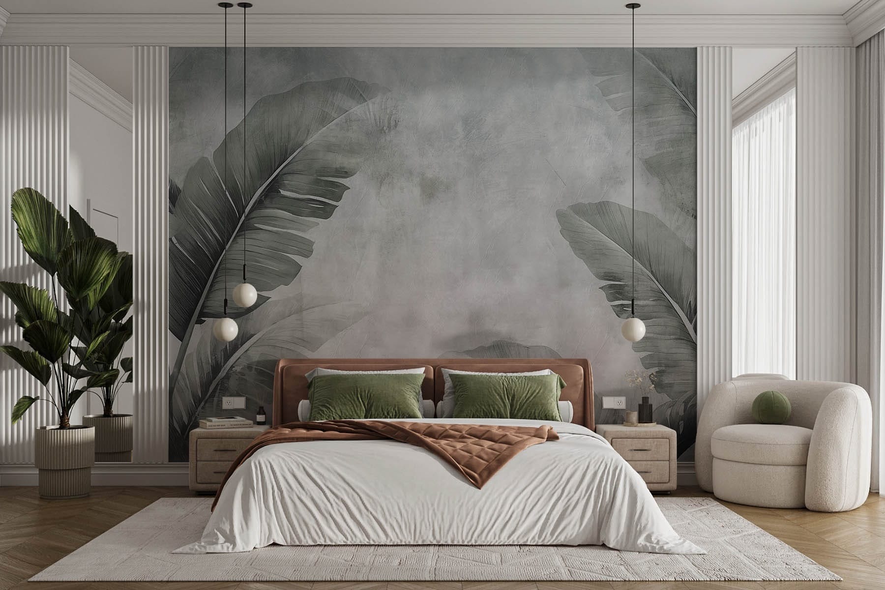 Serene tropical leaves pattern backdrop Serene tropical leaves pattern backdrop