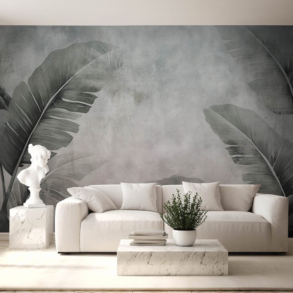 Serene tropical leaves pattern backdrop Serene tropical leaves pattern backdrop