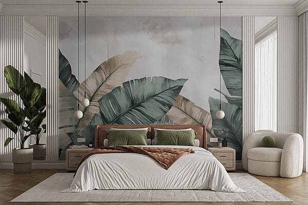 Serene leaves in soft pastel tones