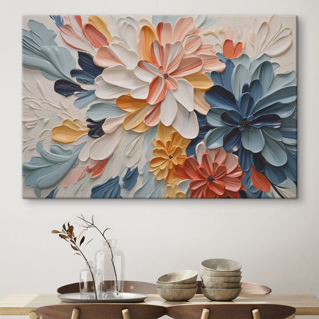 Vibrant floral artwork in bold colors Vibrant floral artwork in bold colors
