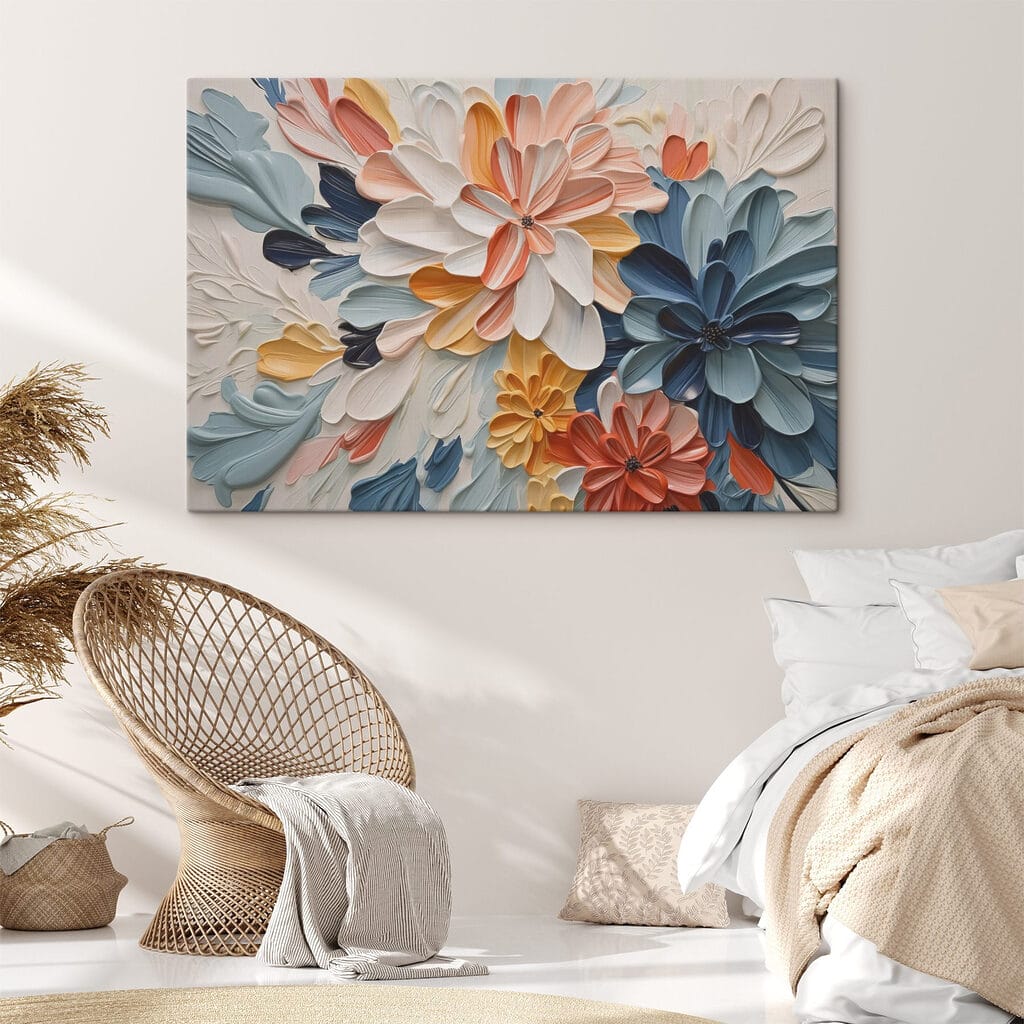 Vibrant floral artwork in bold colors Vibrant floral artwork in bold colors