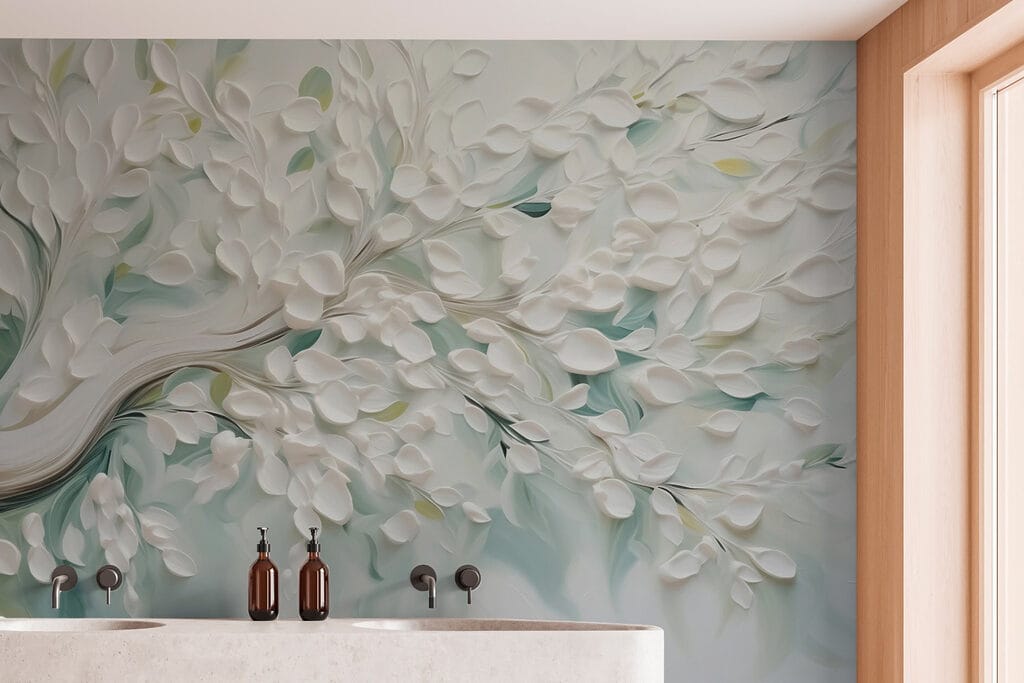 White tree with leaves on it White tree with leaves on it