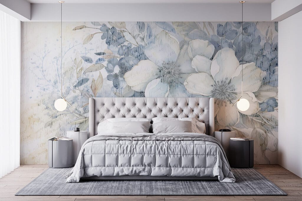 Painting of flowers and leaves