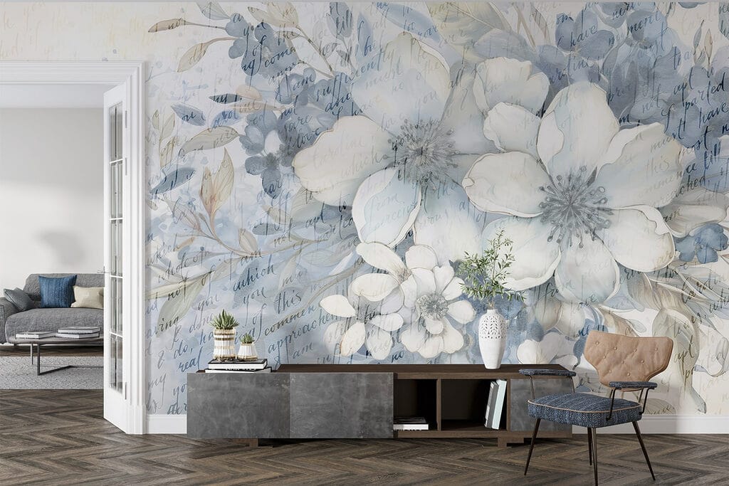 Painting of flowers and leaves