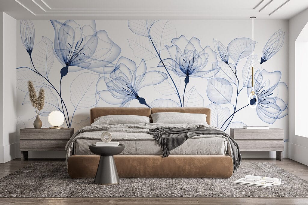 Transparent flowers and leaves