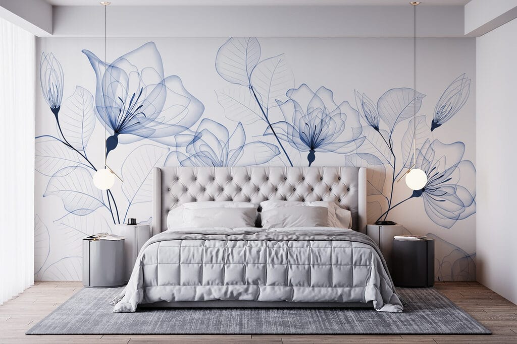 Transparent flowers and leaves