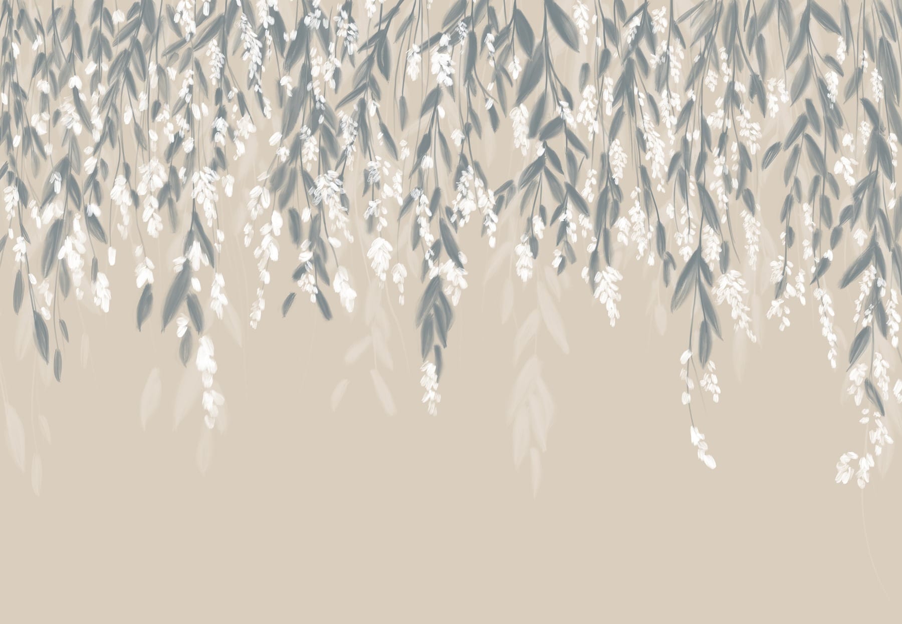 Delicate leaves in soft tones