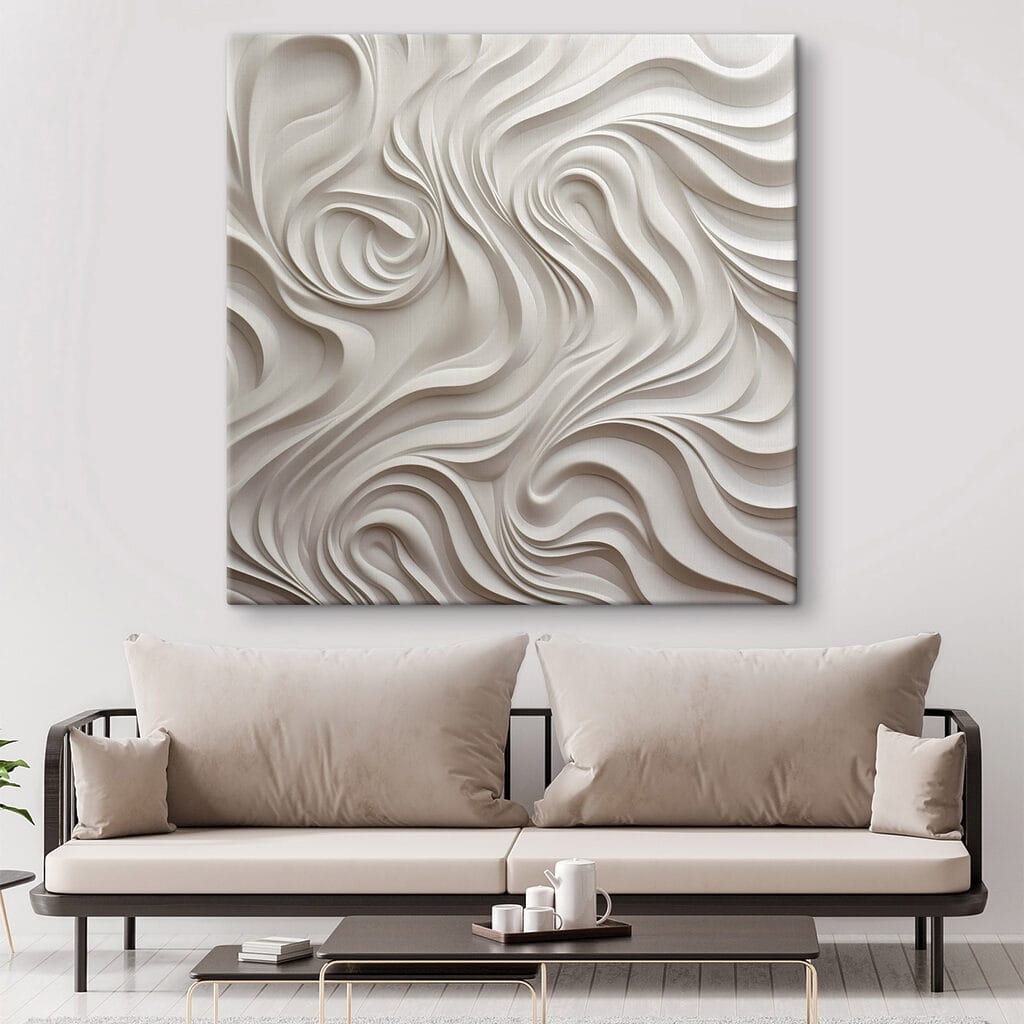 White wall with wavy lines White wall with wavy lines