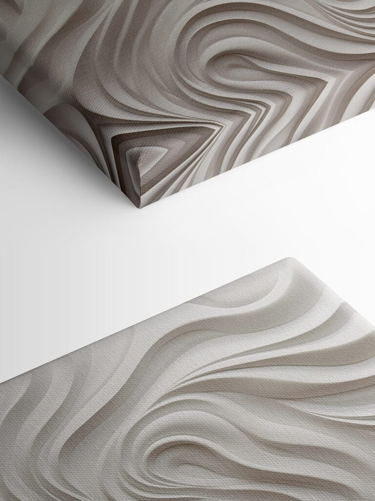 White wall with wavy lines White wall with wavy lines