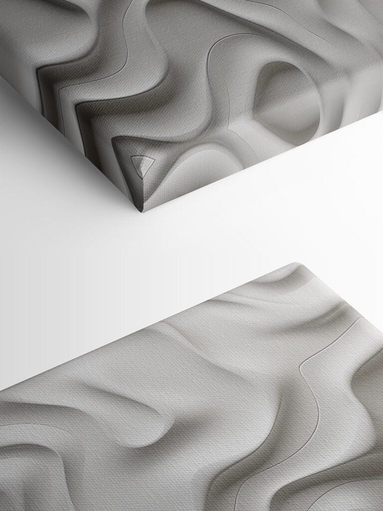 White surface with wavy lines White surface with wavy lines