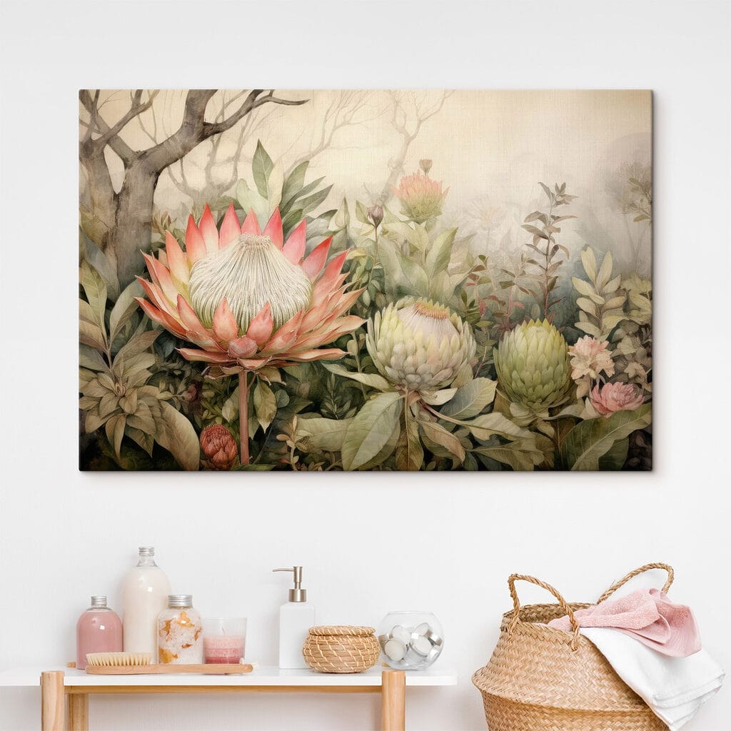 Painting of flowers and leaves