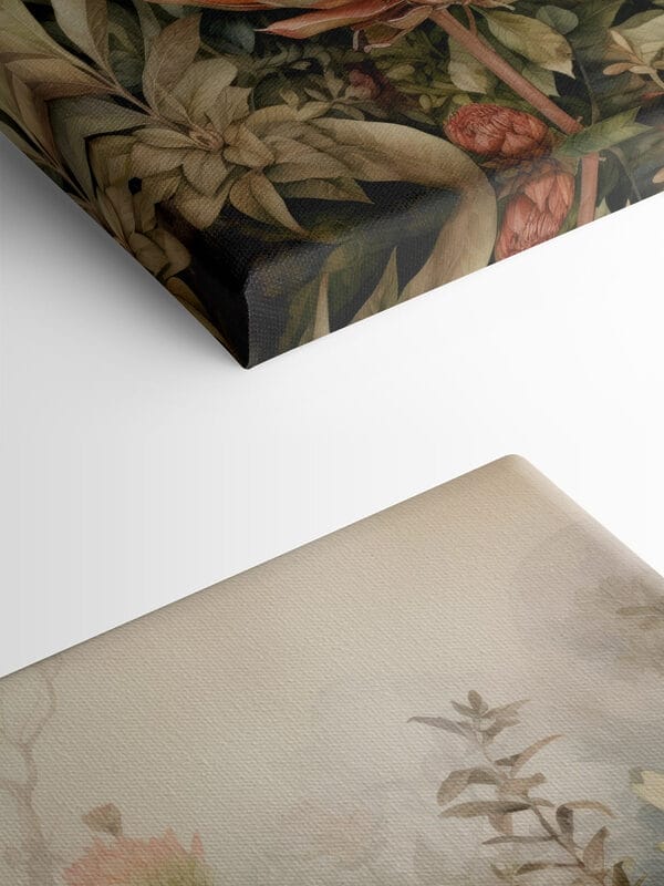 Painting of flowers and leaves