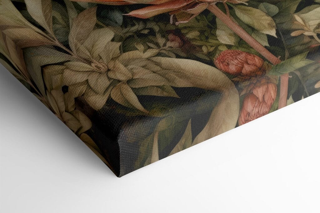 Painting of flowers and leaves