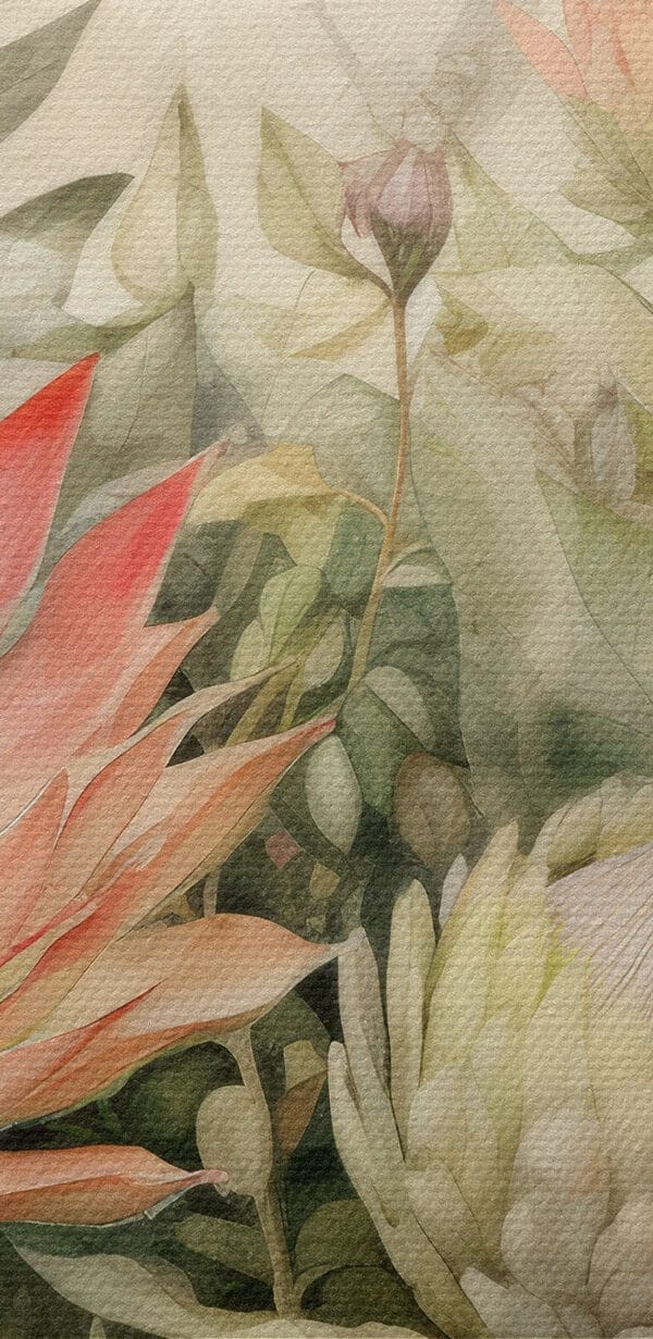 Painting of flowers and leaves